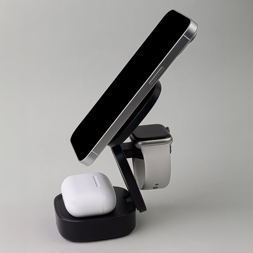 Безжично зарядно устройство за мрежа MaXlife MXWC-06 3в1, 15W, 1.67A, Черно