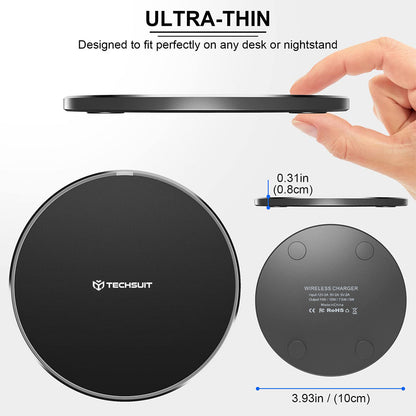 Techsuit CHWR031 Premium Wireless Network Charger, 15W, 1.67A, White