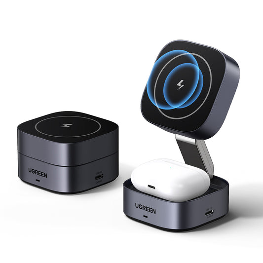 Безжично зарядно устройство за мрежа UGREEN W526 3в1, 20W, 1.67A, 1 x USB-C, Черно