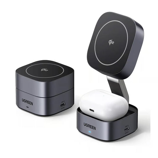 Безжично зарядно устройство за мрежа UGREEN W702 3в1, 20W, 1.67A, 1 x USB-C, Черно