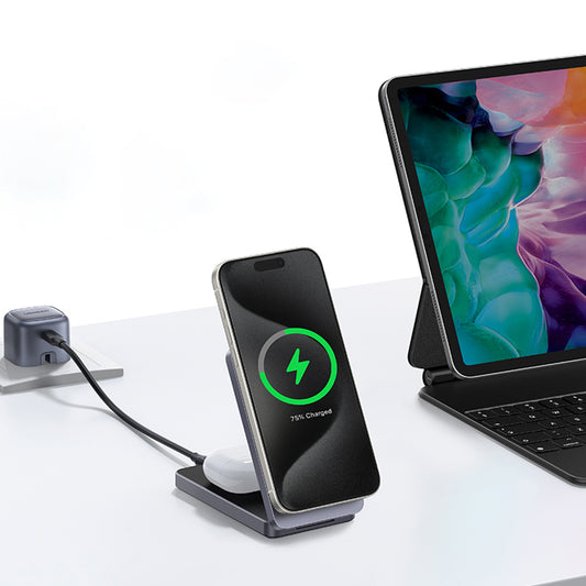 Безжично зарядно устройство за мрежа UGREEN W706 2в1, 20W, 1.67A, Бяло