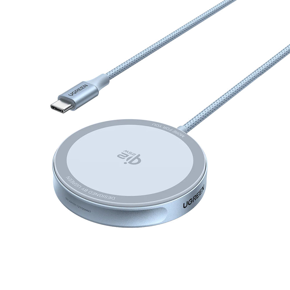 Безжично зарядно устройство за мрежа UGREEN MagFlow, 25W, Синьо