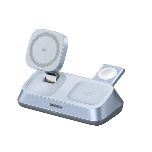 Безжично зарядно устройство за мрежа UGREEN W711 3в1, 25W, 1.67A, Синьо