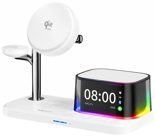 Безжично зарядно устройство XO Design CX045 3в1, 25W, бяло