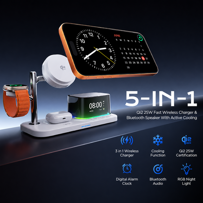 Безжично зарядно устройство XO Design CX045 3в1, 25W, бяло