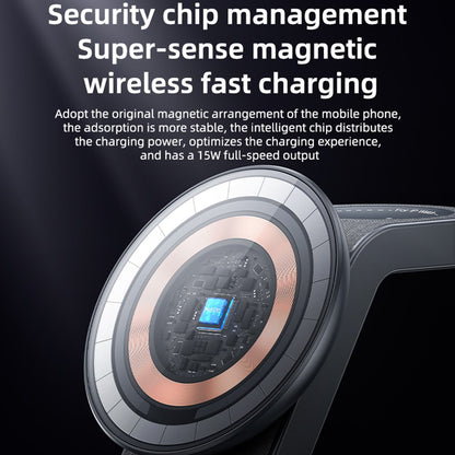 Безжично зарядно устройство за мрежа Yesido DS26 3в1, 15W, 1.67A, Сиво