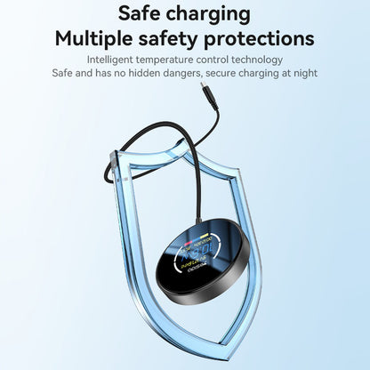 Безжично зарядно устройство за мрежа Yesido DS28 Display, 15W, 1.67A, Черно