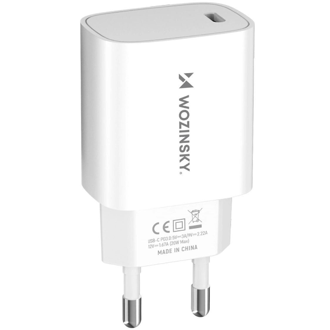 Зарядно устройство за мрежа WZK WGWCCW, 20W, 3A, 1 x USB-C, бяло