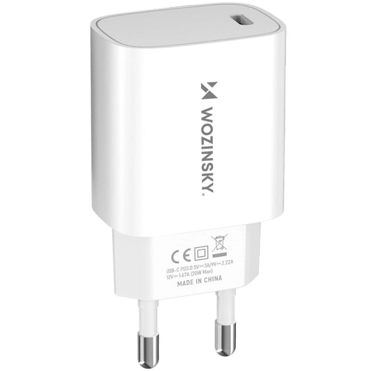 Зарядно устройство за мрежа WZK WGWCCW, 20W, 3A, 1 x USB-C, бяло