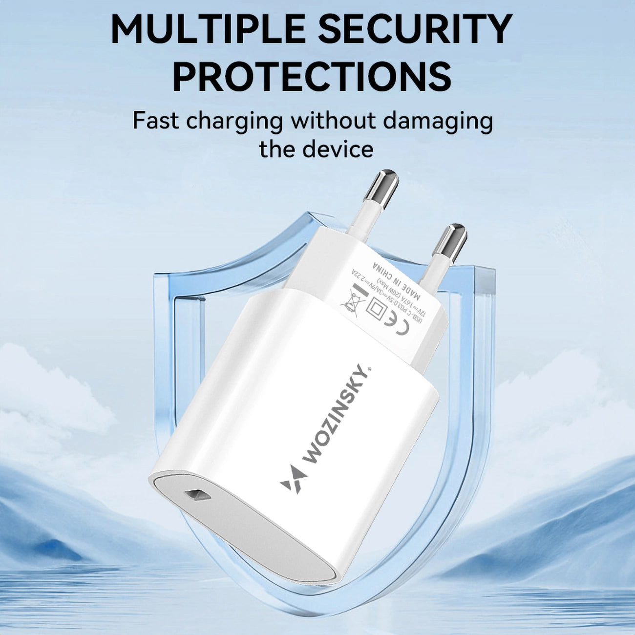Зарядно устройство за мрежа WZK WGWCCW, 20W, 3A, 1 x USB-C, бяло