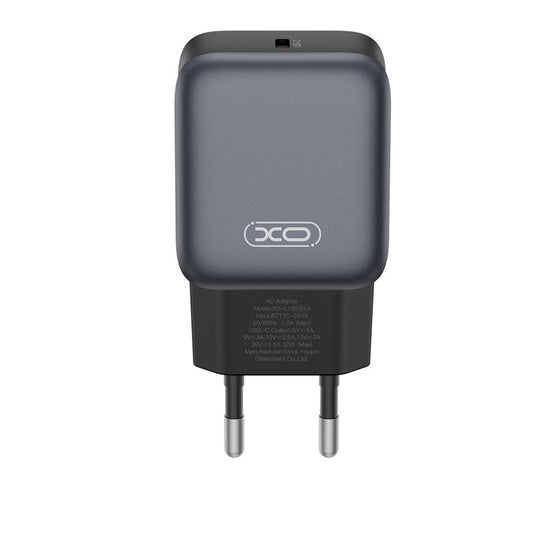 Зарядно за мрежа XO Design L155, 30W, 3A, 1 x USB-C, Черно