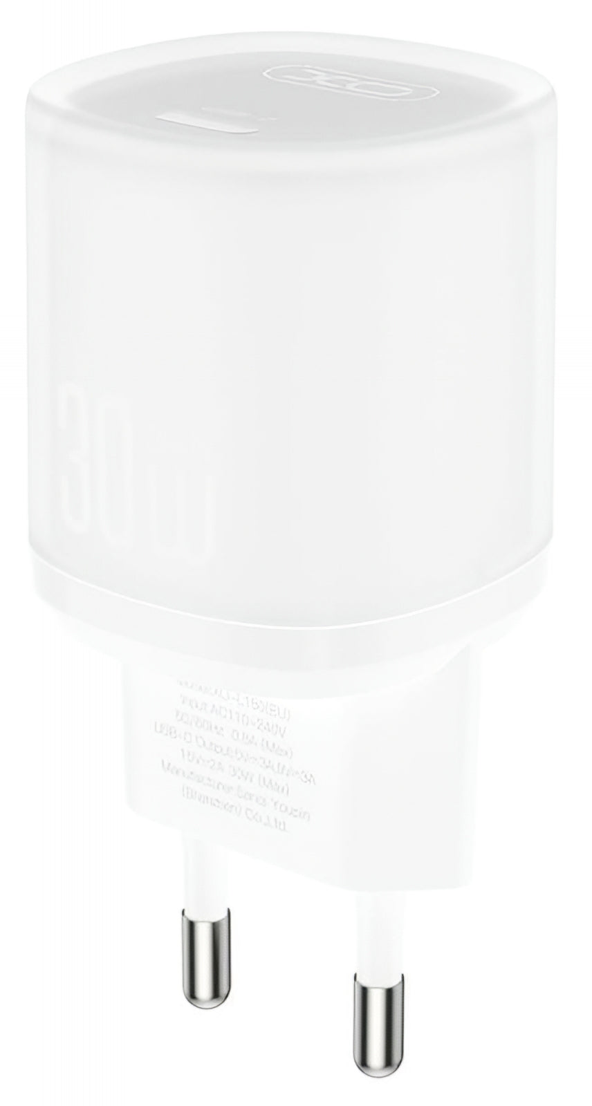 Зарядно устройство за мрежа XO Design L150, 30W, 3A, 1 x USB-C, Бяло