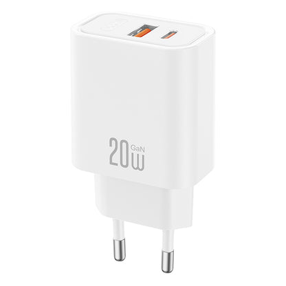 Зарядно устройство XO Design CE40, 20W, 3A, 1 x USB-A - 1 x USB-C, бяло