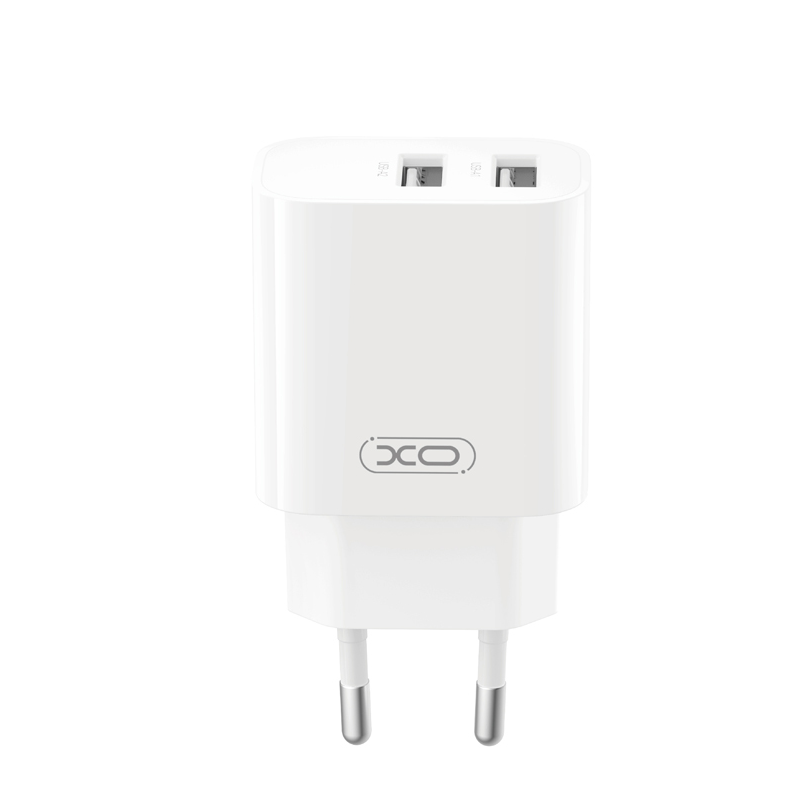 Мрежово зарядно XO Design CE55, 12 W, 2,4 A, 2 x USB-A, бяло