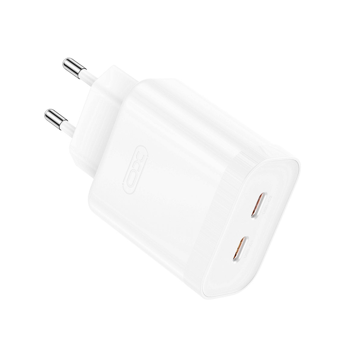 Мрежово зарядно устройство XO Design L105, 35W, 3A, 2 x USB-C, бяло 