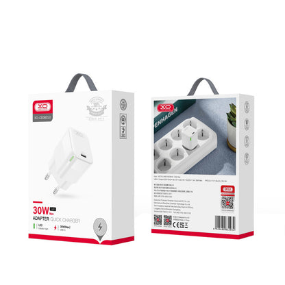 Зарядно устройство за мрежа XO Design CE06, 30W, 3A, 1 x USB-C, Бяло