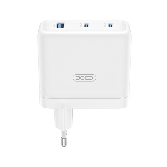 Зарядно устройство за мрежа XO Design CE35, 100W, 5A, 1 x USB-A - 2 x USB-C, Бяло