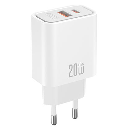 Зарядно устройство XO Design CE40, 20W, 3A, 1 x USB-A - 1 x USB-C, бяло
