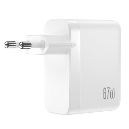 Зарядно устройство XO Design CE39, 67W, 3A, 1 x USB-A - 3 x USB-C, бяло