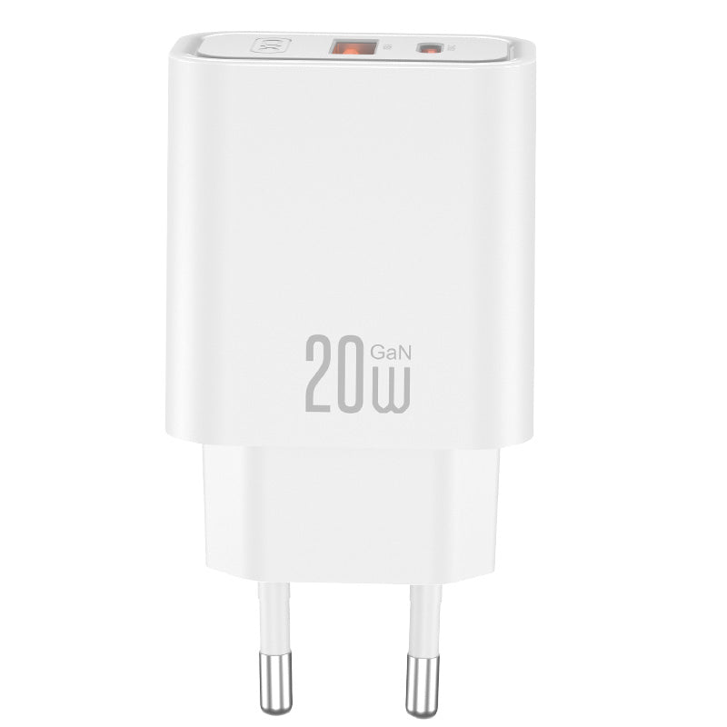 Зарядно устройство XO Design CE40, 20W, 3A, 1 x USB-A - 1 x USB-C, бяло