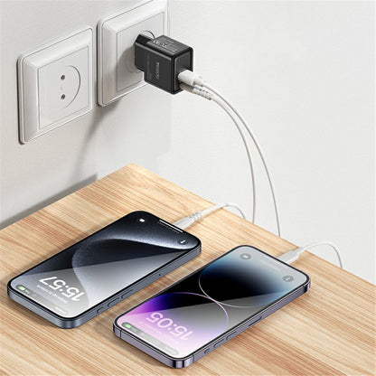 Зарядно устройство за мрежа Yesido YC64, 30W, 3A, 1 x USB-A - 1 x USB-C, Черно