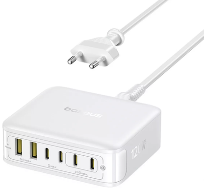 Зарядно устройство Baseus EnerFill FH21, 120W, 2 x USB-A - 4 x USB-C, бяло E0120T01