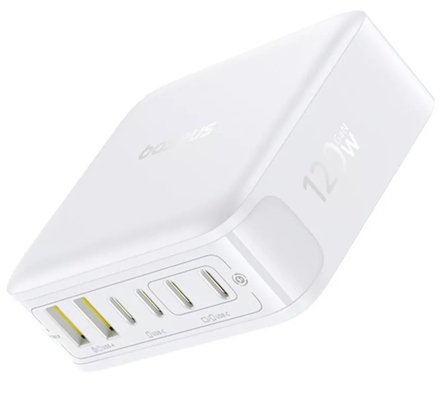 Зарядно устройство Baseus EnerFill FH21, 120W, 2 x USB-A - 4 x USB-C, бяло E0120T01