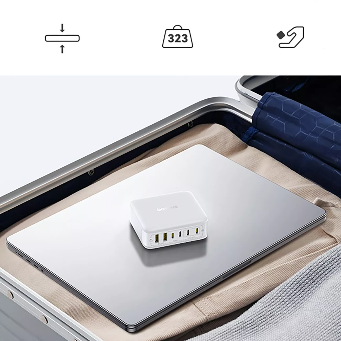 Зарядно устройство Baseus EnerFill FH21, 120W, 2 x USB-A - 4 x USB-C, бяло E0120T01