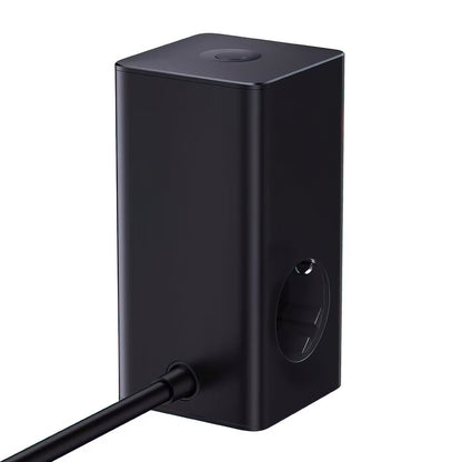 Зарядно устройство Baseus PowerCombo Tower, 100W, 5A, 2 x Schuko - 2 x USB-A - 2 x USB-C, Черно E00023609113-00