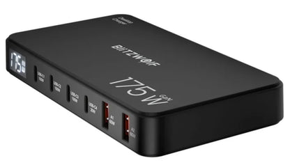 Зарядно устройство станция BlitzWolf BW-S30, 175W, 5A, 2 x USB-A - 4 x USB-C, Черно