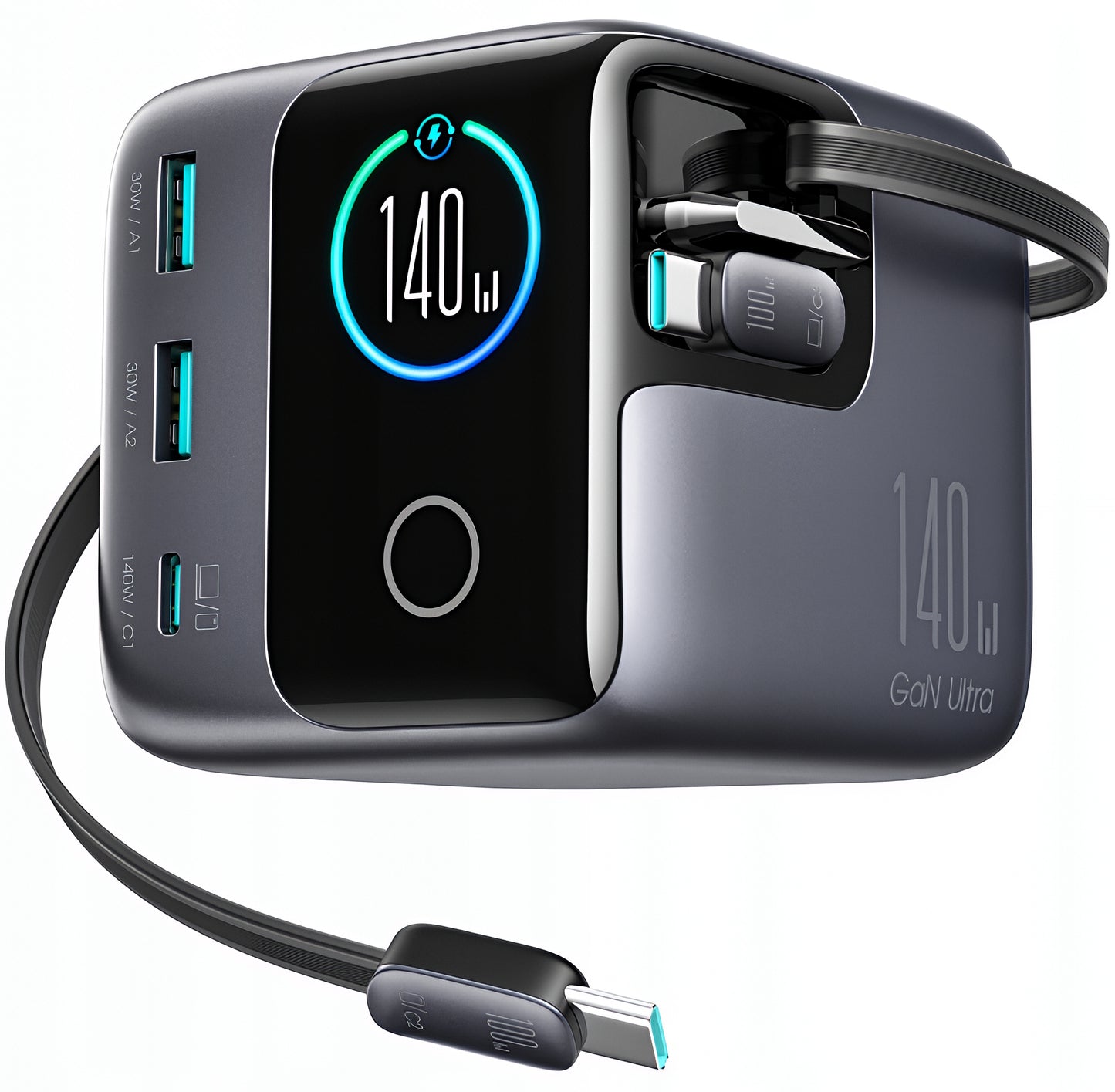 Станция за зареждане с USB-C кабел Joyroom Podix JR-TRD01, 140W, 1 x USB-C - 2 x USB-A, Сив