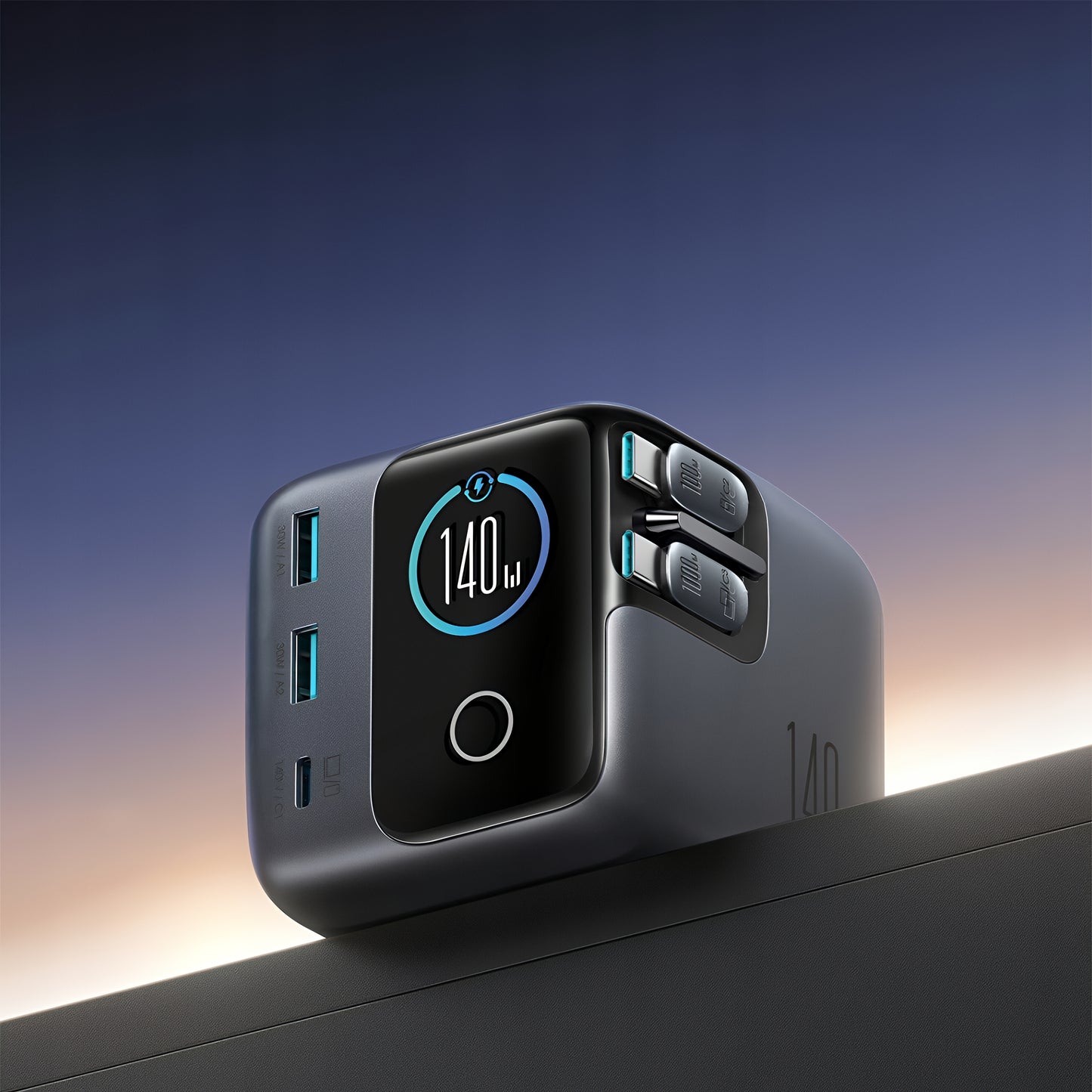 Станция за зареждане с USB-C кабел Joyroom Podix JR-TRD01, 140W, 1 x USB-C - 2 x USB-A, Сив