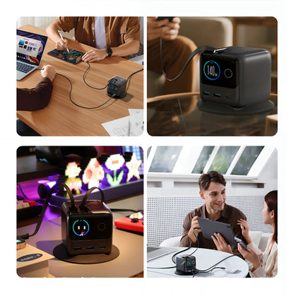 Станция за зареждане с USB-C кабел Joyroom Podix JR-TRD01, 140W, 1 x USB-C - 2 x USB-A, Сив
