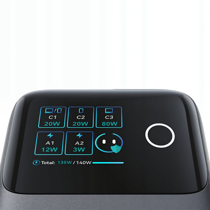 Станция за зареждане с USB-C кабел Joyroom Podix JR-TRD01, 140W, 1 x USB-C - 2 x USB-A, Сив