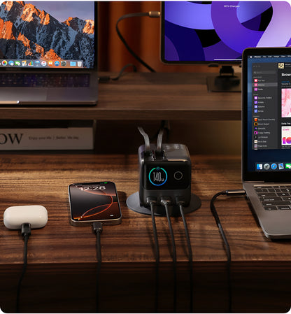 Станция за зареждане с USB-C кабел Joyroom Podix JR-TRD01, 140W, 1 x USB-C - 2 x USB-A, Сив