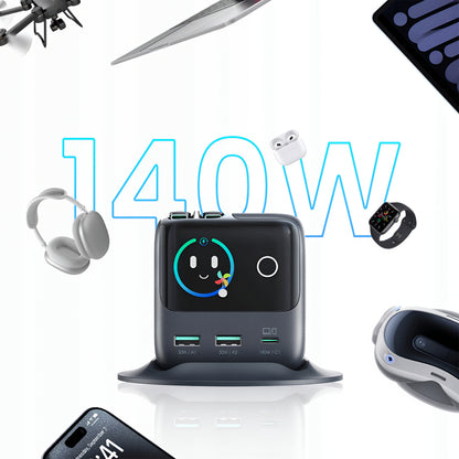 Станция за зареждане с USB-C кабел Joyroom Podix JR-TRD01, 140W, 1 x USB-C - 2 x USB-A, Сив