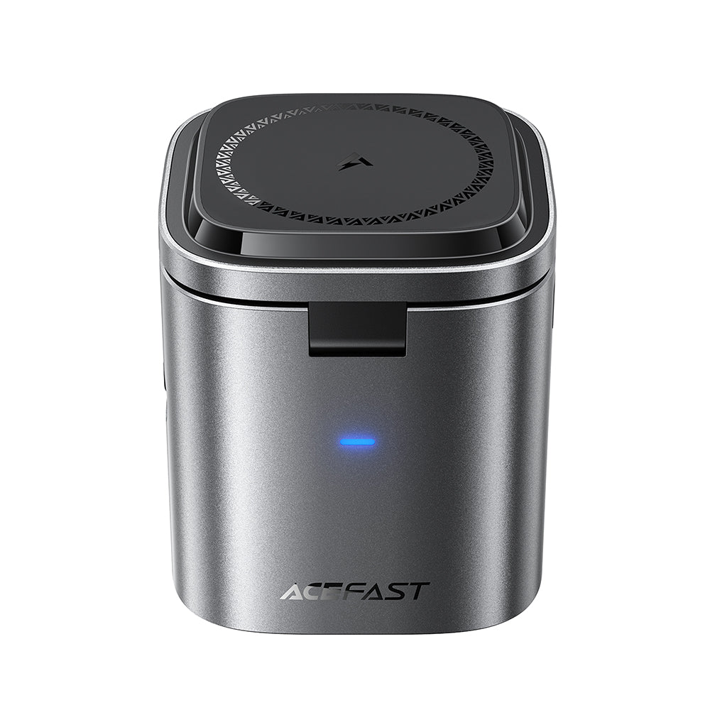 Зарядно устройство със станция с USB-C кабел Acefast Z9 QI 6в1, 80W, 1 x USB-C - 1 x USB-A, Черно