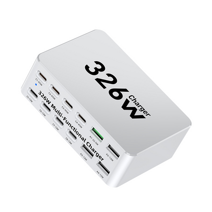 Зарядно устройство OEM WLX-818E, 326W, 3.25A, 4 x USB-A - 8 x USB-C, Бяло