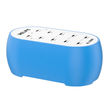 Зарядно устройство Relife RL-309M, 72W, 10 x USB-C, Синьо