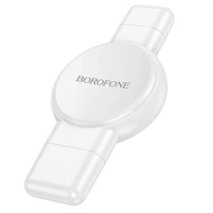 Borofone BQ31 Безжично зарядно устройство за Apple Watch Series, бяло