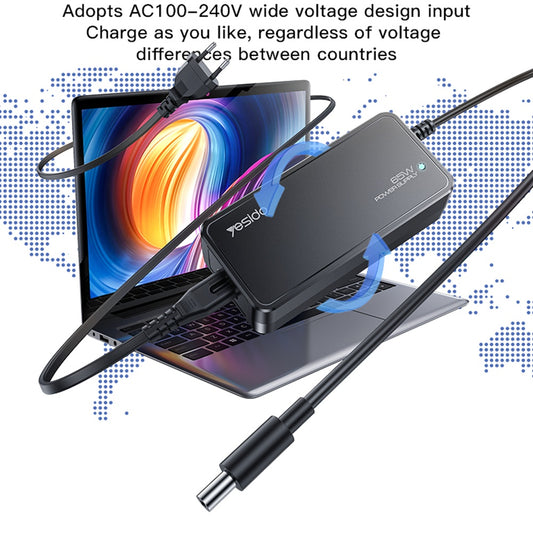 Зарядно устройство Yesido CG11E, 65W, Универсално, Черно