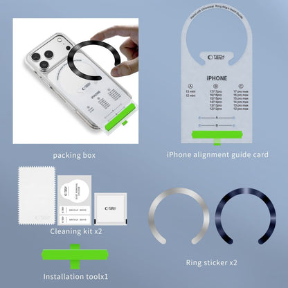 Метален стикер Tech-Protect MMP-210, Комплект 2 броя, Черно-Оранжев