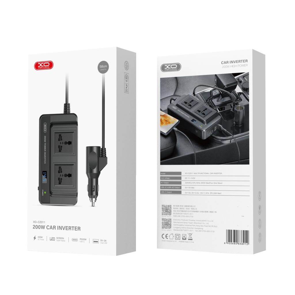 Автомобилен електрически инвертор XO Design CZ011, 200W