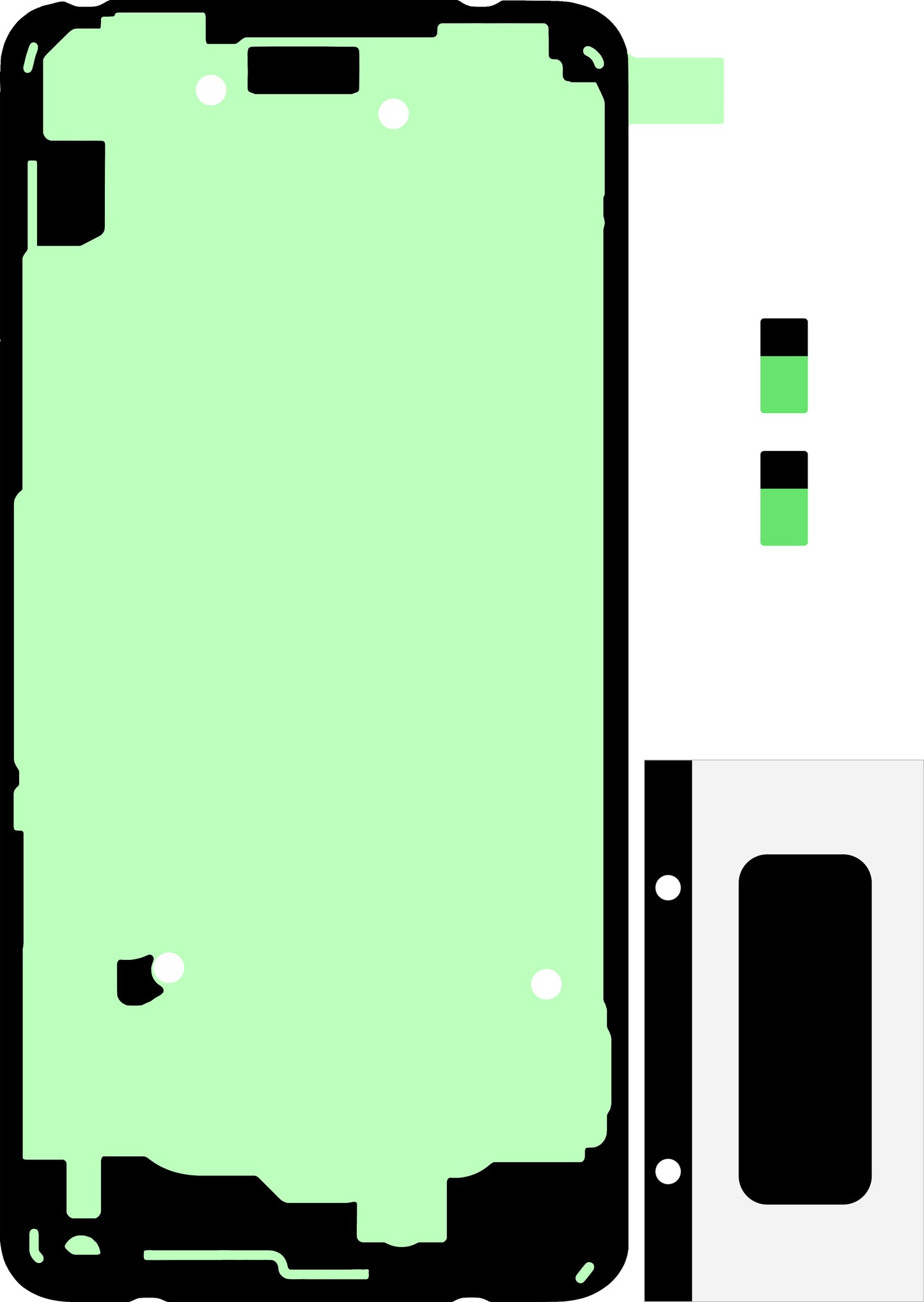 Комплект лепило за заден капак на батерия Samsung Galaxy S10e G970, Service Pack GH82-18798A