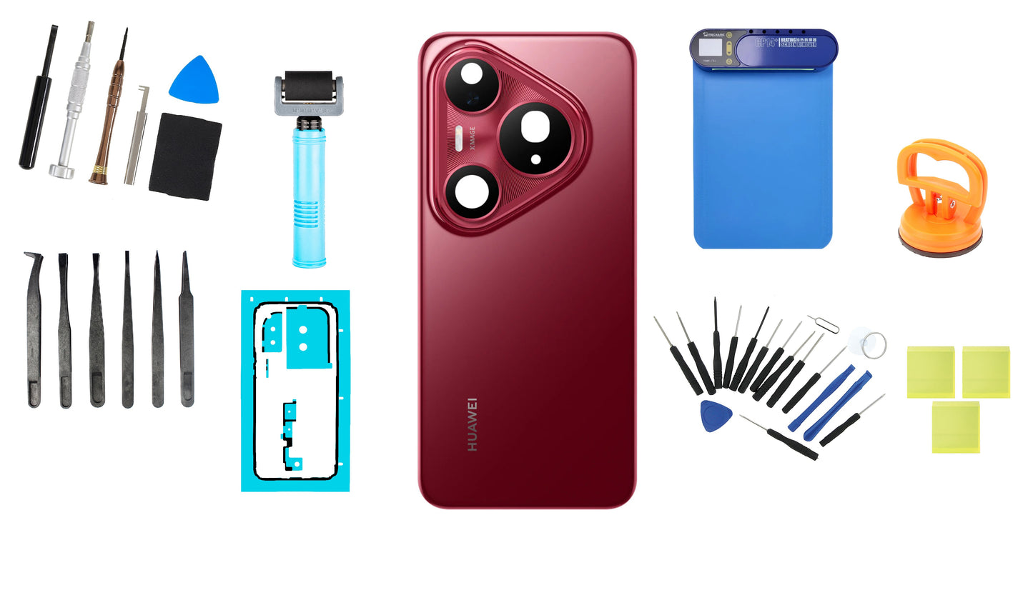 Комплект капак за батерия Huawei Pura 80 Pro Glazed Red Service Pack и специализирани сервизни инструменти