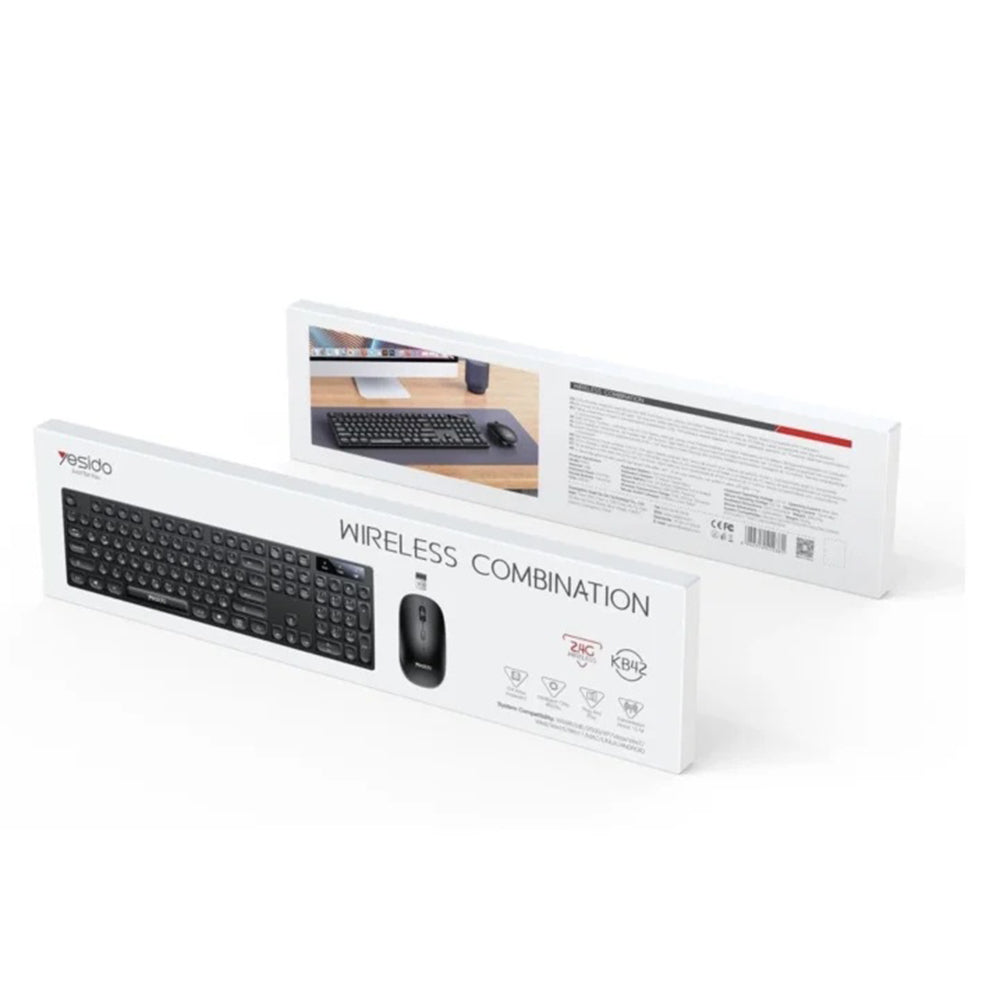 Комплект безжична клавиатура и мишка Yesido KB42, черен