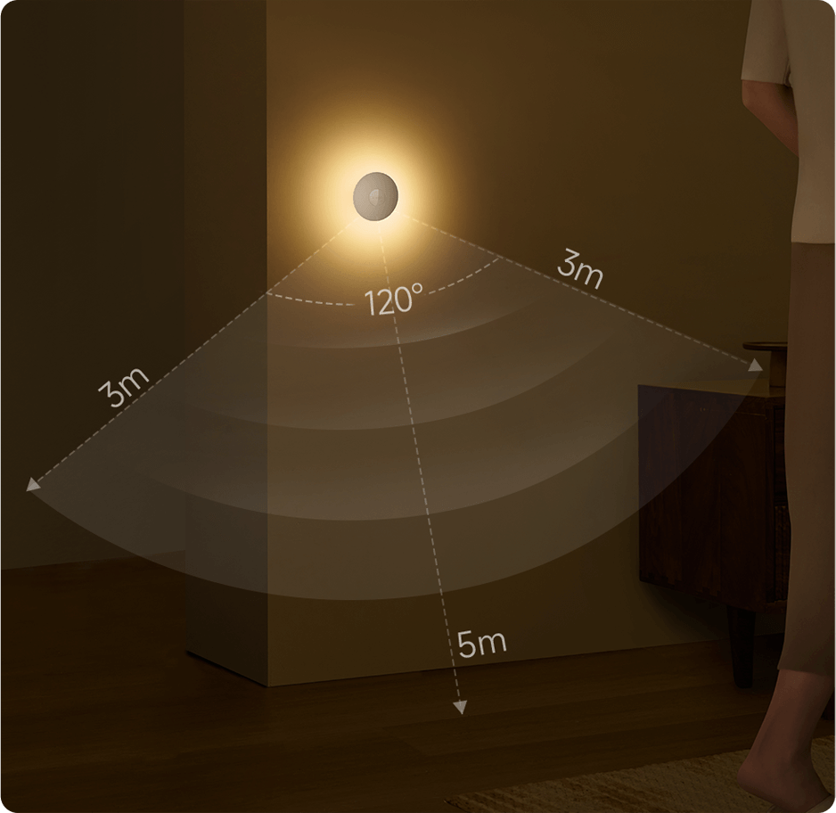 Лампа Led Veghe Xiaomi Light 3, 2700K, Сензор, Бяла BHR8978GL