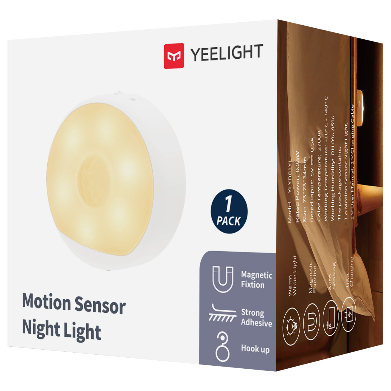 Лампа Veghe Yeelight, 0,25 W, 2700 W, сензорна, бяла YLYD01YLYL 