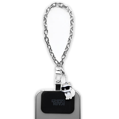 Karl Lagerfeld Choupette Phone Chain Keyring, Silver