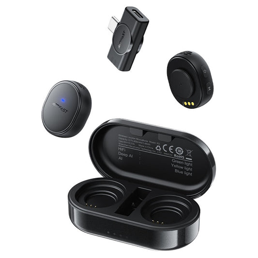 Лавалиера Acefast R3, USB-C, Комплект 2 броя, Черна